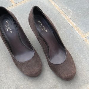 Kate spade brown suede wedges size 7